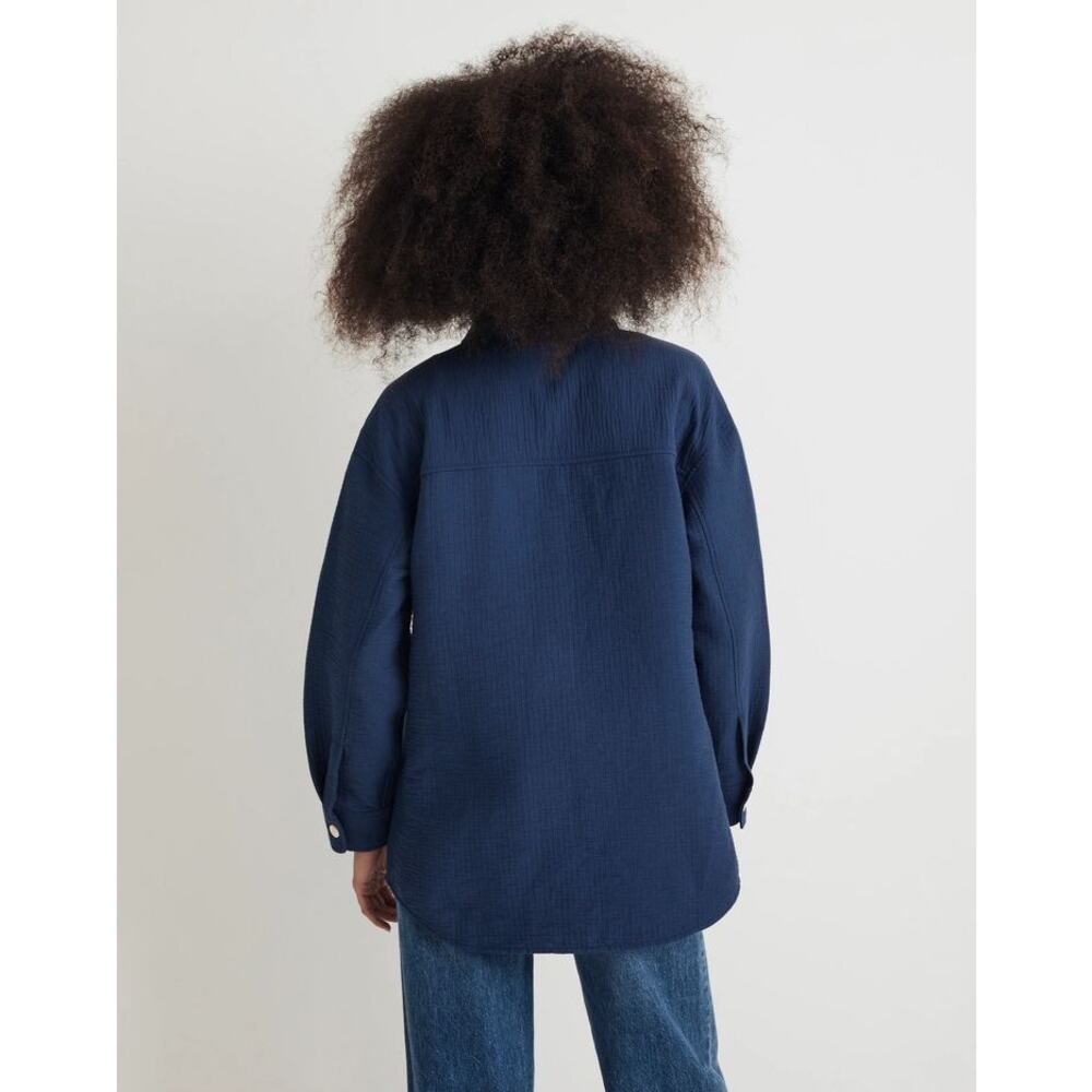 Madewell Superoversized Shirt Cotton Gauzy Collared Button Down Shacket - Picture 6 of 13